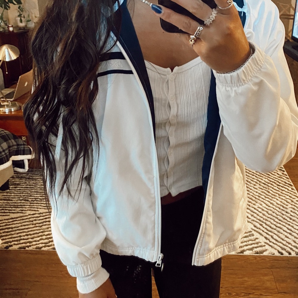 Reebok white zip up jacket